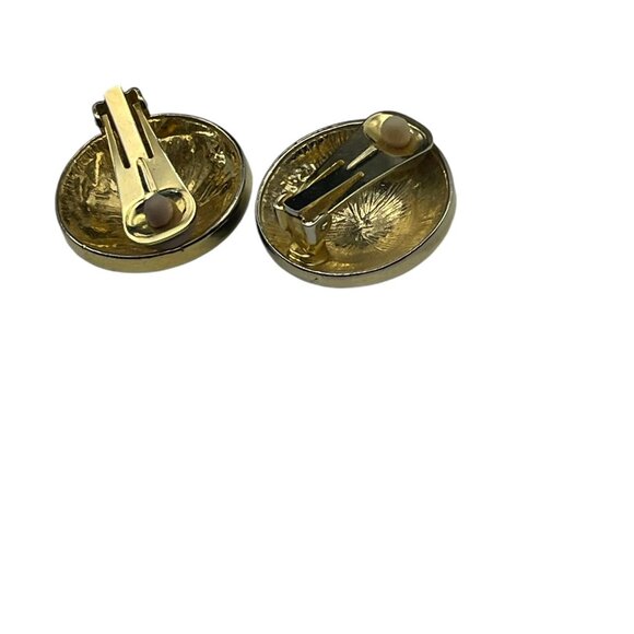 **Large Vintage Black and Gold Clip On Earrings - Picture 12 of 12